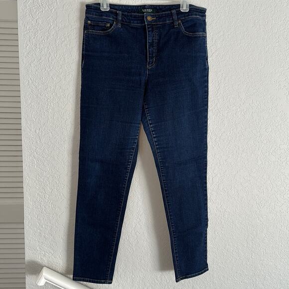 Ralph Lauren Blue Jeans Skinny Size 12 Classic Preppy Denim - Picture 1 of 7